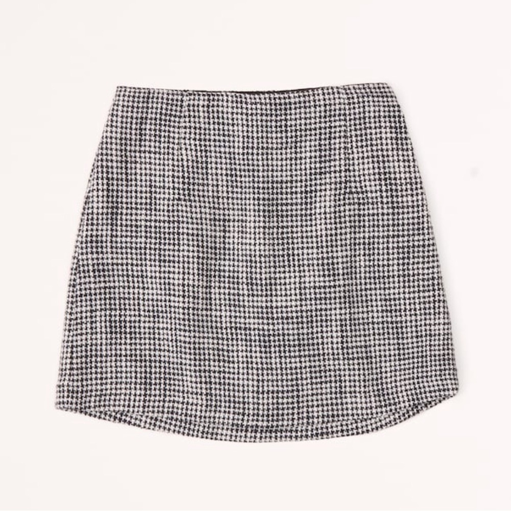 Abercrombie & Fitch Curved Hem Tweed Mini Skirt sz S